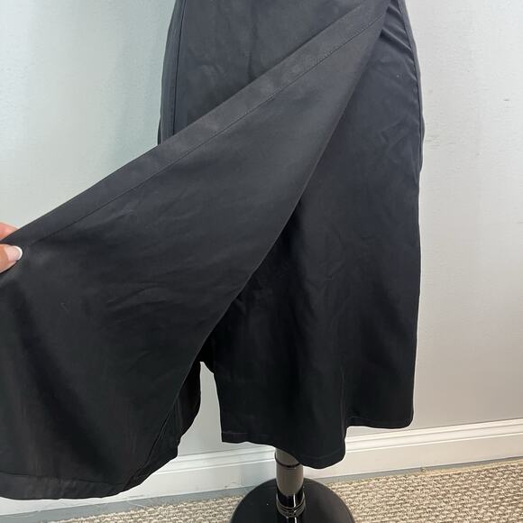 J. Crew Re-Imagined Wrap Skirt size 8 Black Midi A Line Modest Career Casual - Picture 4 of 7